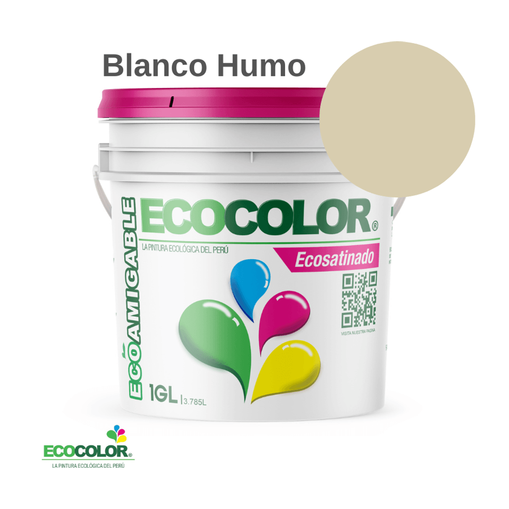 Pintura Ecológica ECOSATINADO 1 Galón Blanco Humo