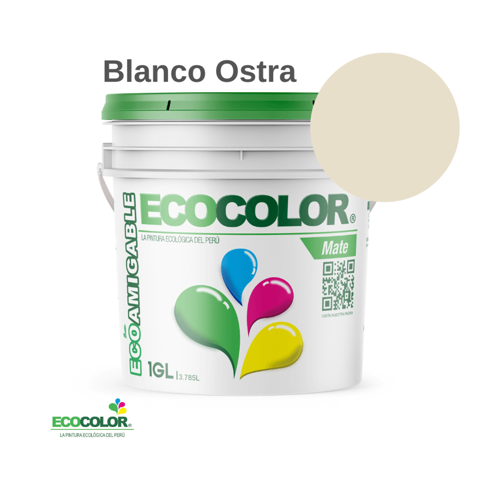 Pintura Ecológica MATE 1 Galón Blanco Ostra