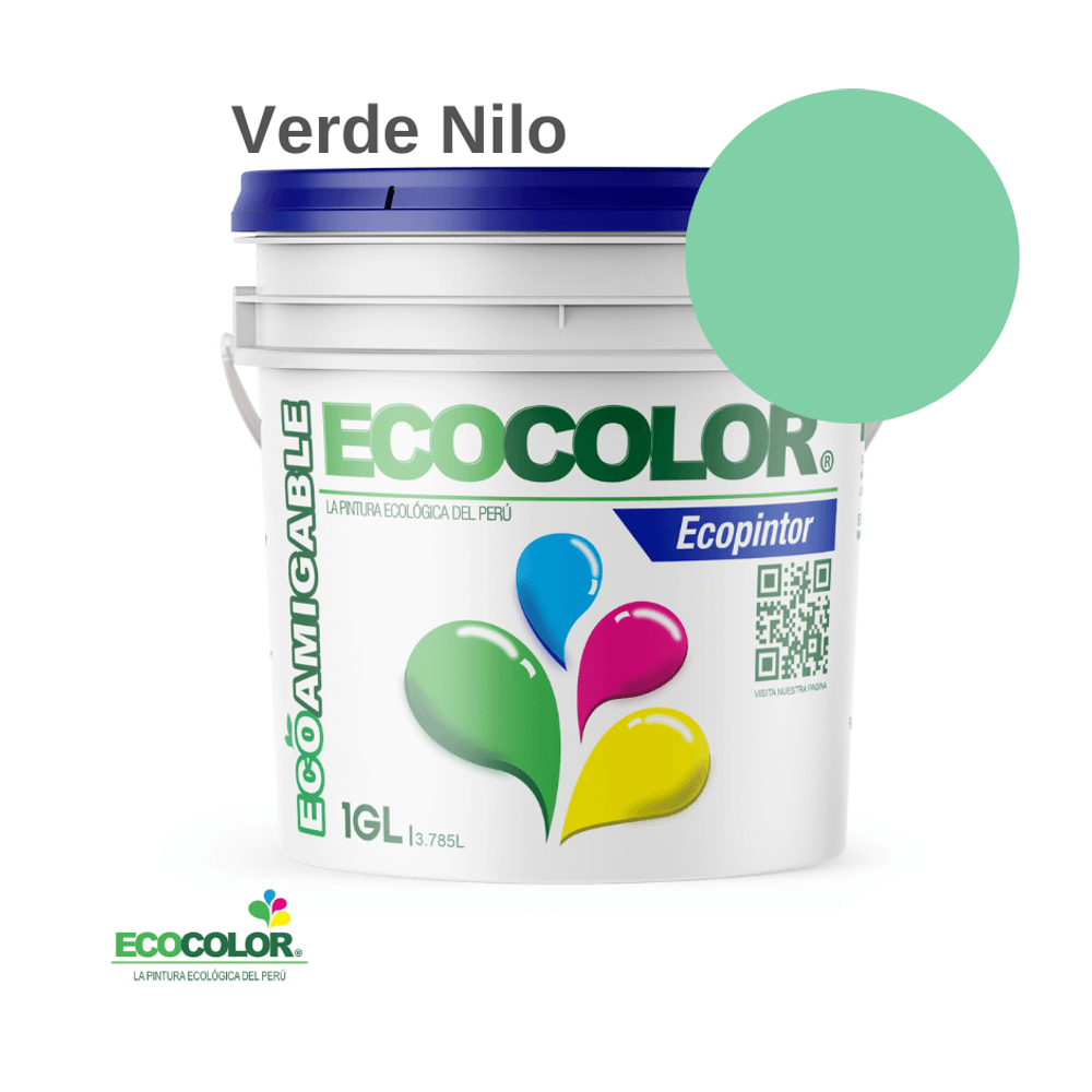 Pintura Ecológica ECOPINTOR 1 Galón Verde Nilo