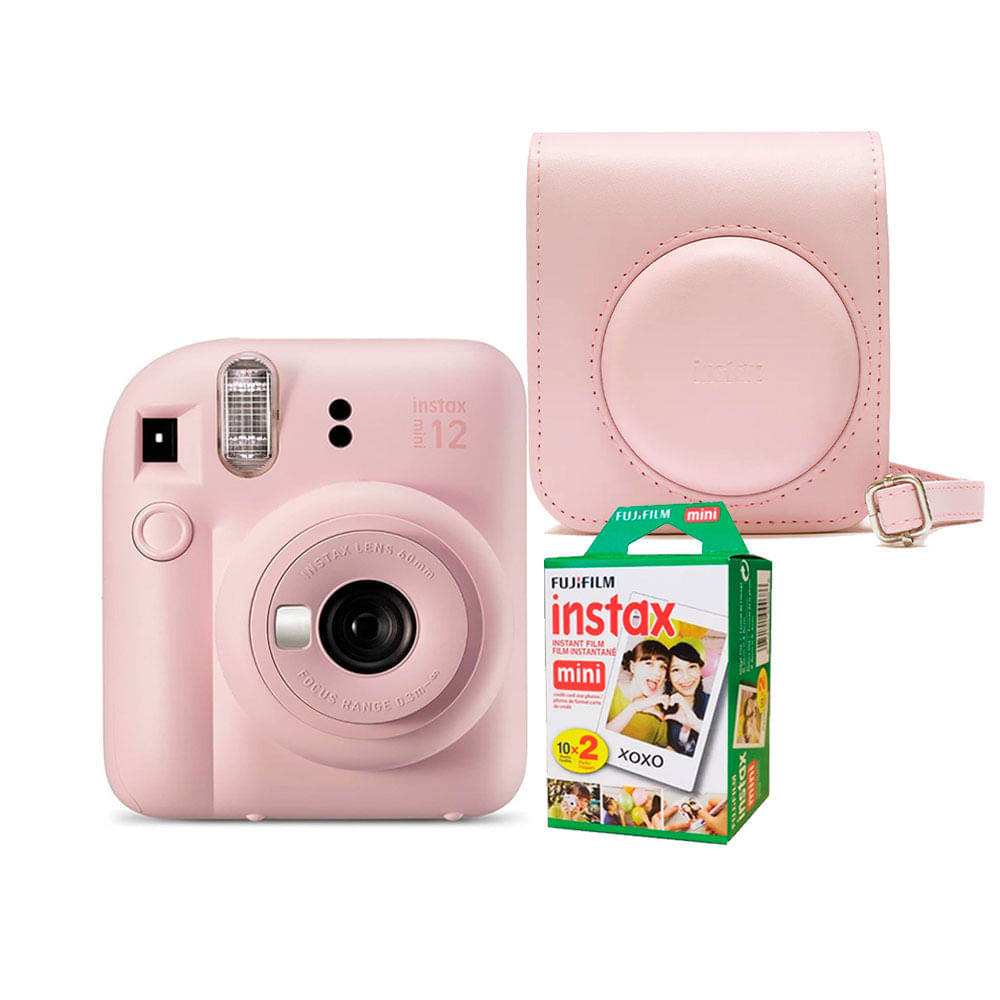 Camara Fujifilm Instax Mini 12 Rosado+Estuche12+Peliculax20