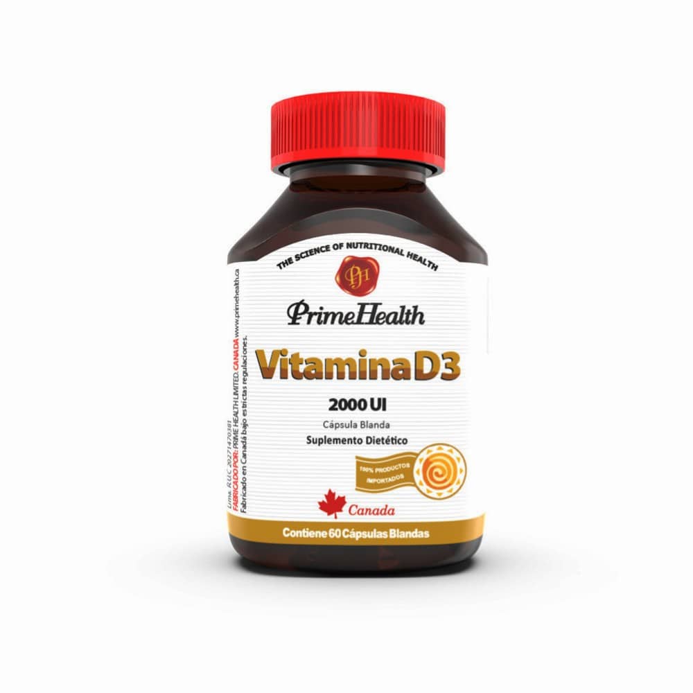 Vitamina D3 x 2000 IU x 60 cápsulas - Prime Health