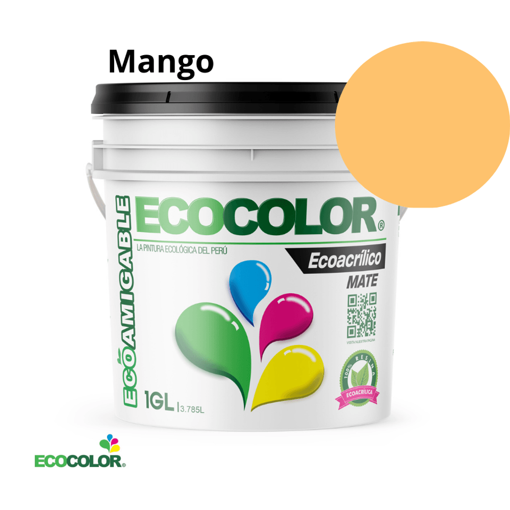 Pintura Ecológica ECOACRILICO MATE 1 Galón Mango