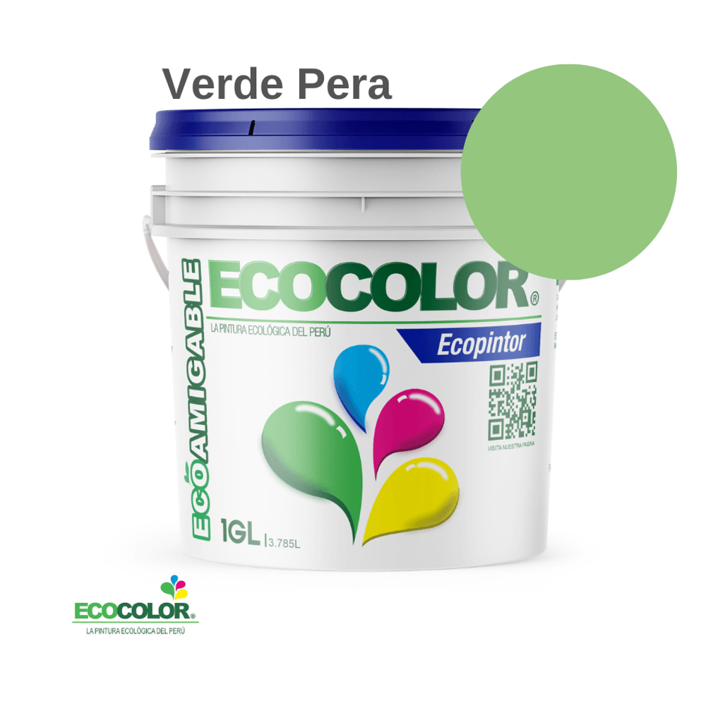 Pintura Ecológica ECOPINTOR 1 Galón Verde Pera
