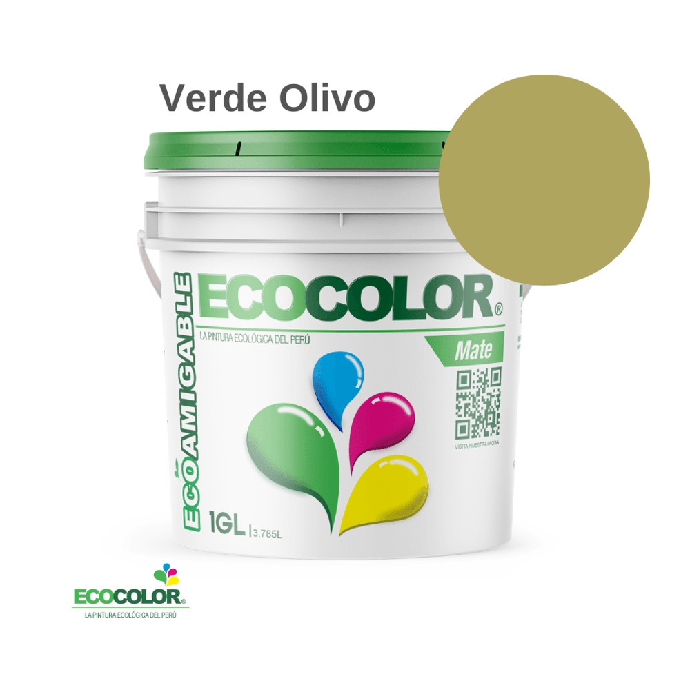 Pintura Ecológica MATE 1 Galón Verde Olivo