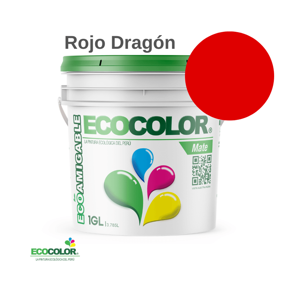 Pintura Ecológica MATE 1 Galón Rojo Dragón