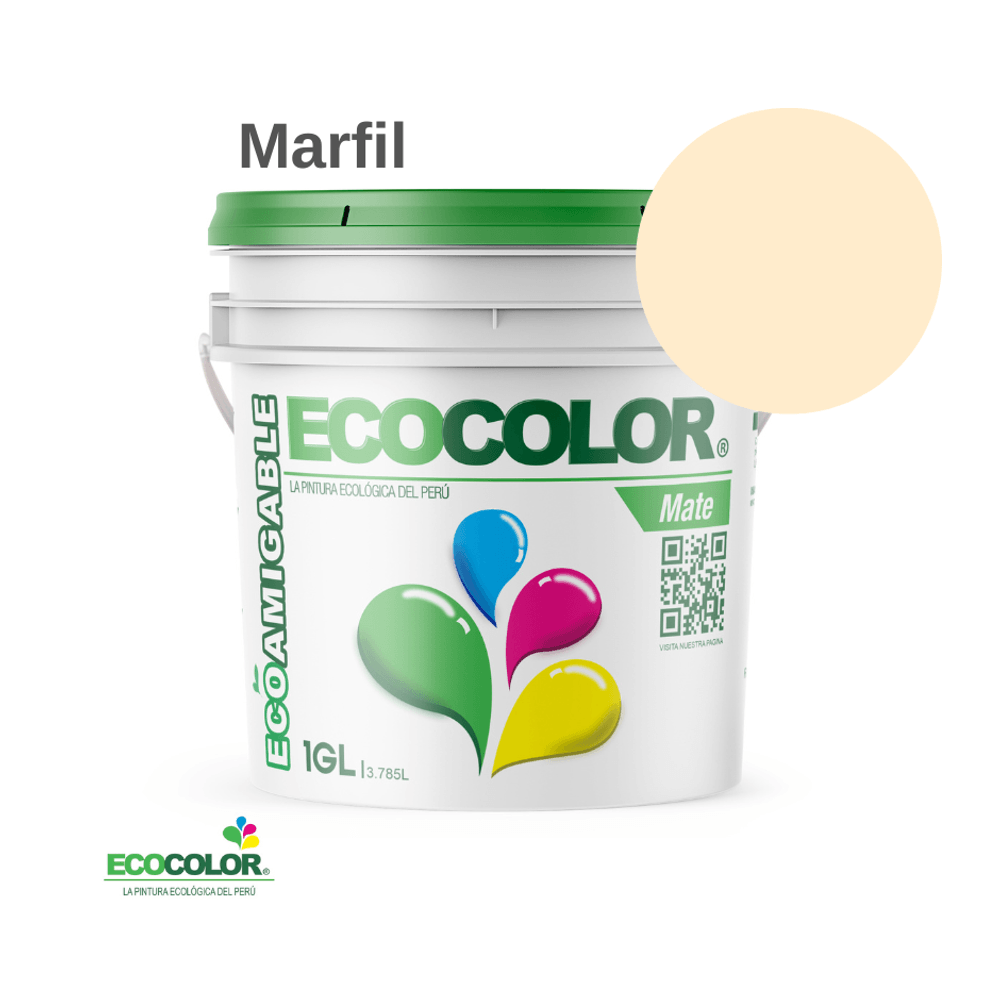 Pintura Ecológica MATE 1 Galón Marfil