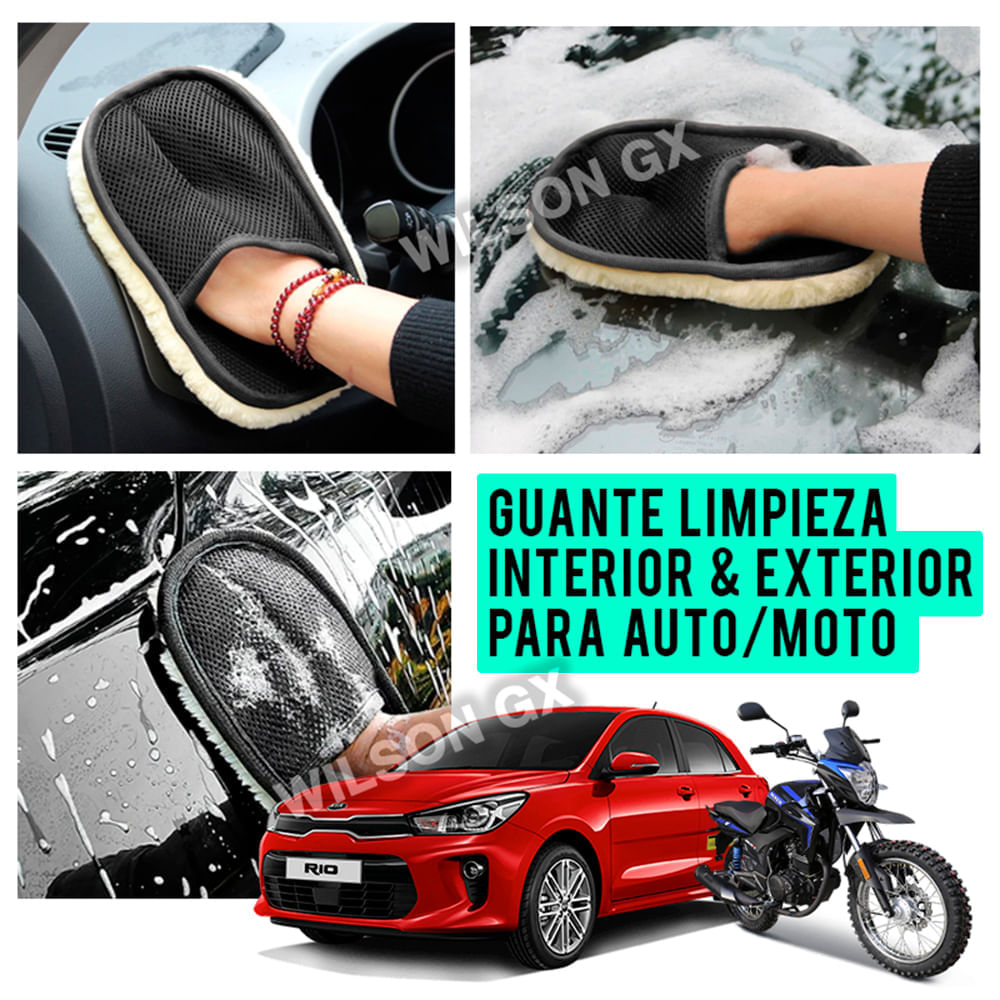 Guante para Limpieza Interior Exterior Auto Moto Carro