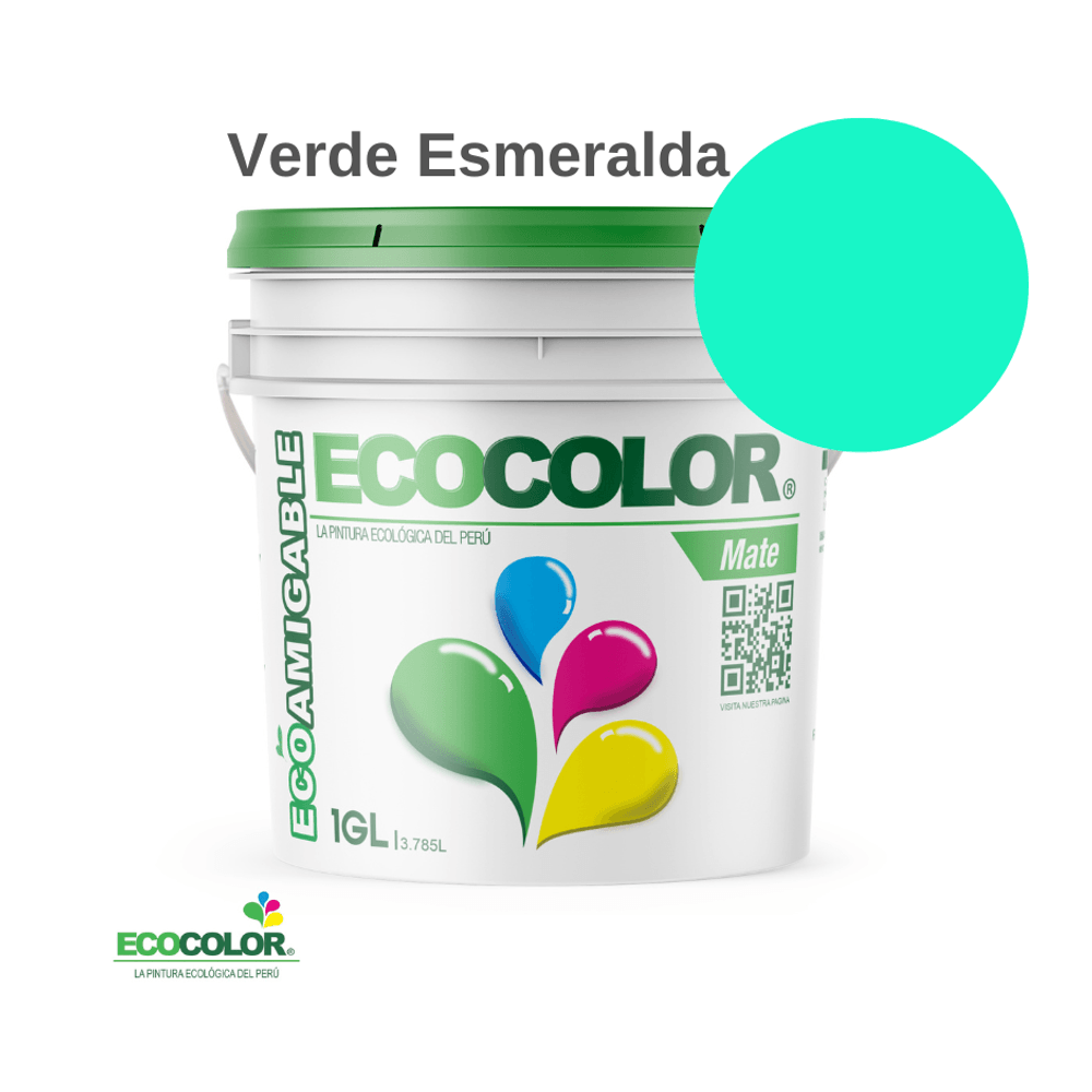 Pintura Ecológica MATE 1 Galón Verde Esmeralda