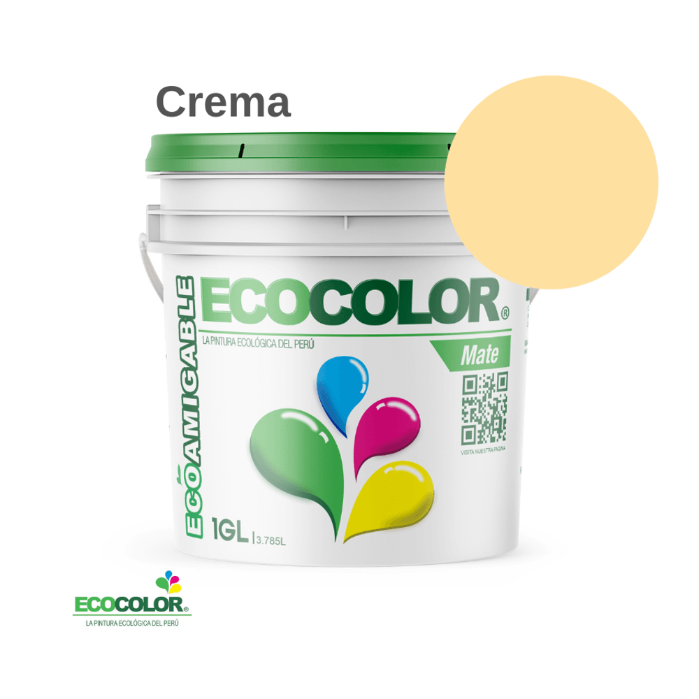 Pintura Ecológica MATE 1 Galón Crema