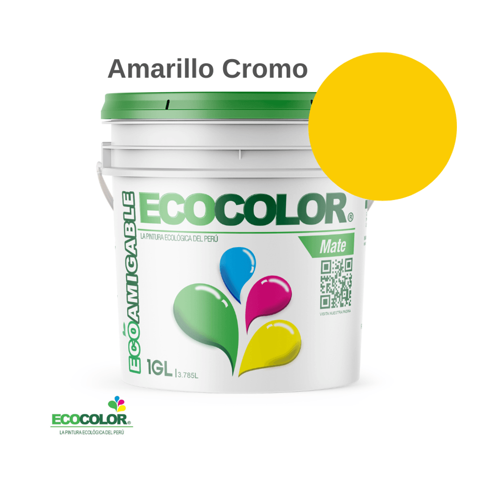 Pintura Ecológica MATE 1 Galón Amarillo Cromo