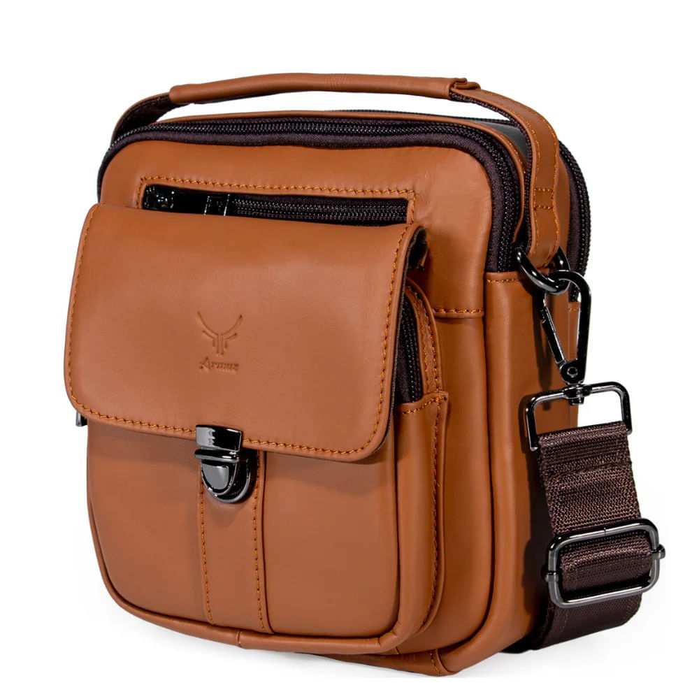 Morral De Cuero Vacuno Para Dama 7438 Marrón Claro