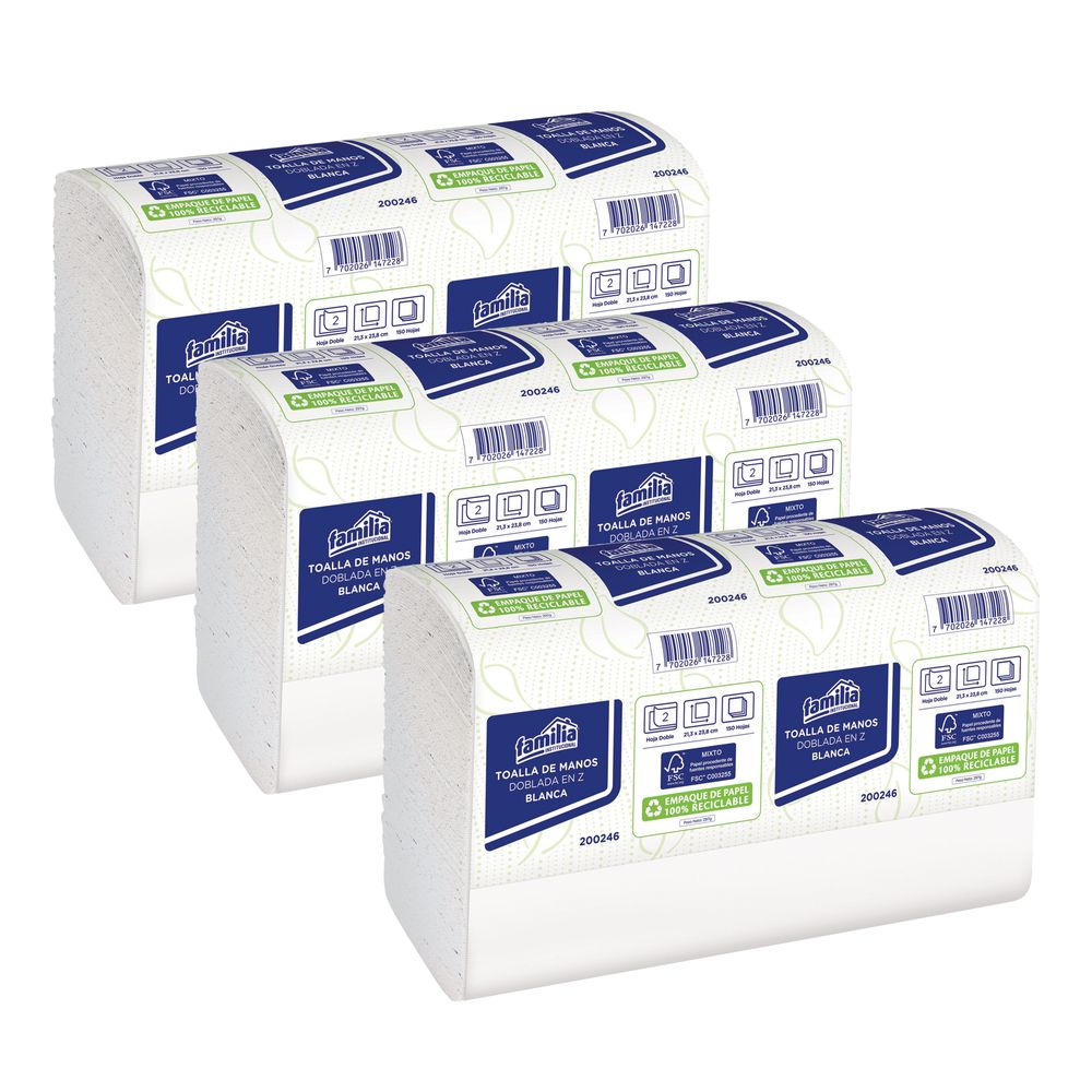 Papel Toalla Interfoliada Hoja Doble Tork Xpress 3 paq x 150 hojas