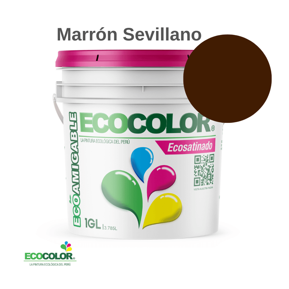 Pintura Ecológica ECOSATINADO 1 Galón Marrón Sevillano