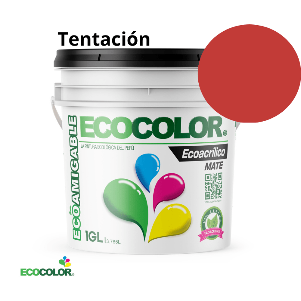 Pintura Ecológica ECOACRILICO MATE 1 Galón Tentación