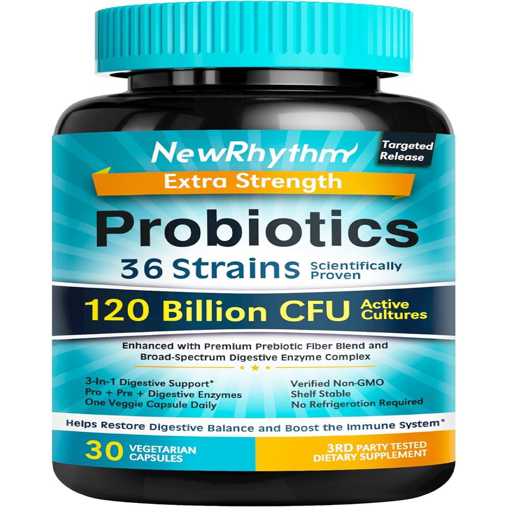NewRhythm Probioticos 120 Billones CFU 30 und
