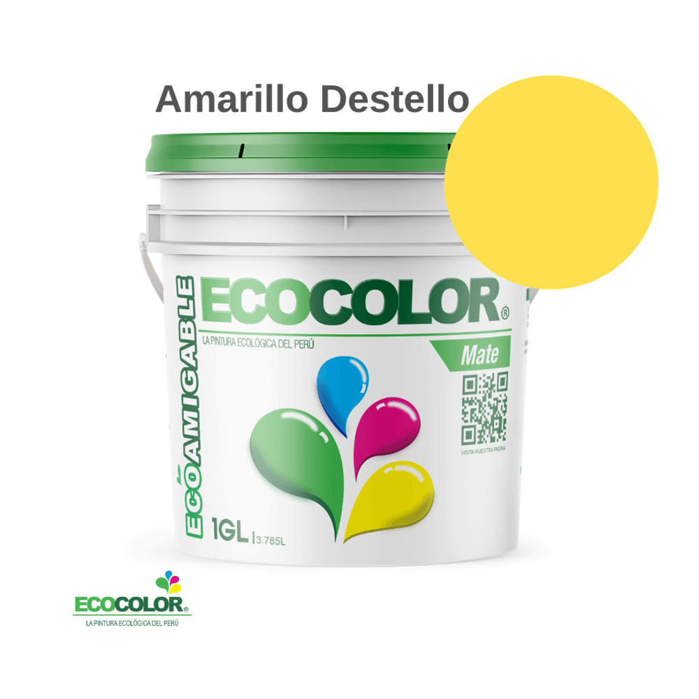 Pintura Ecológica MATE 1 Galón Amarillo Destello