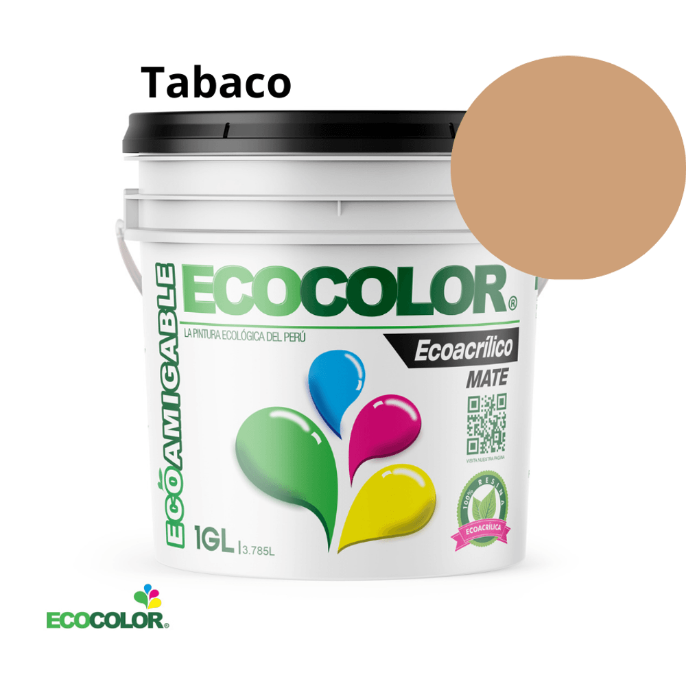 Pintura Ecológica ECOACRILICO MATE 1 Galón Tabaco