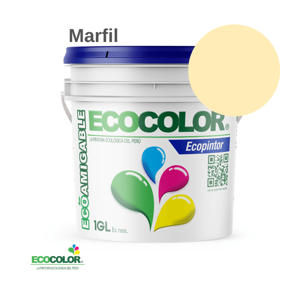 Pintura Ecológica ECOPINTOR 1 Galón Marfil