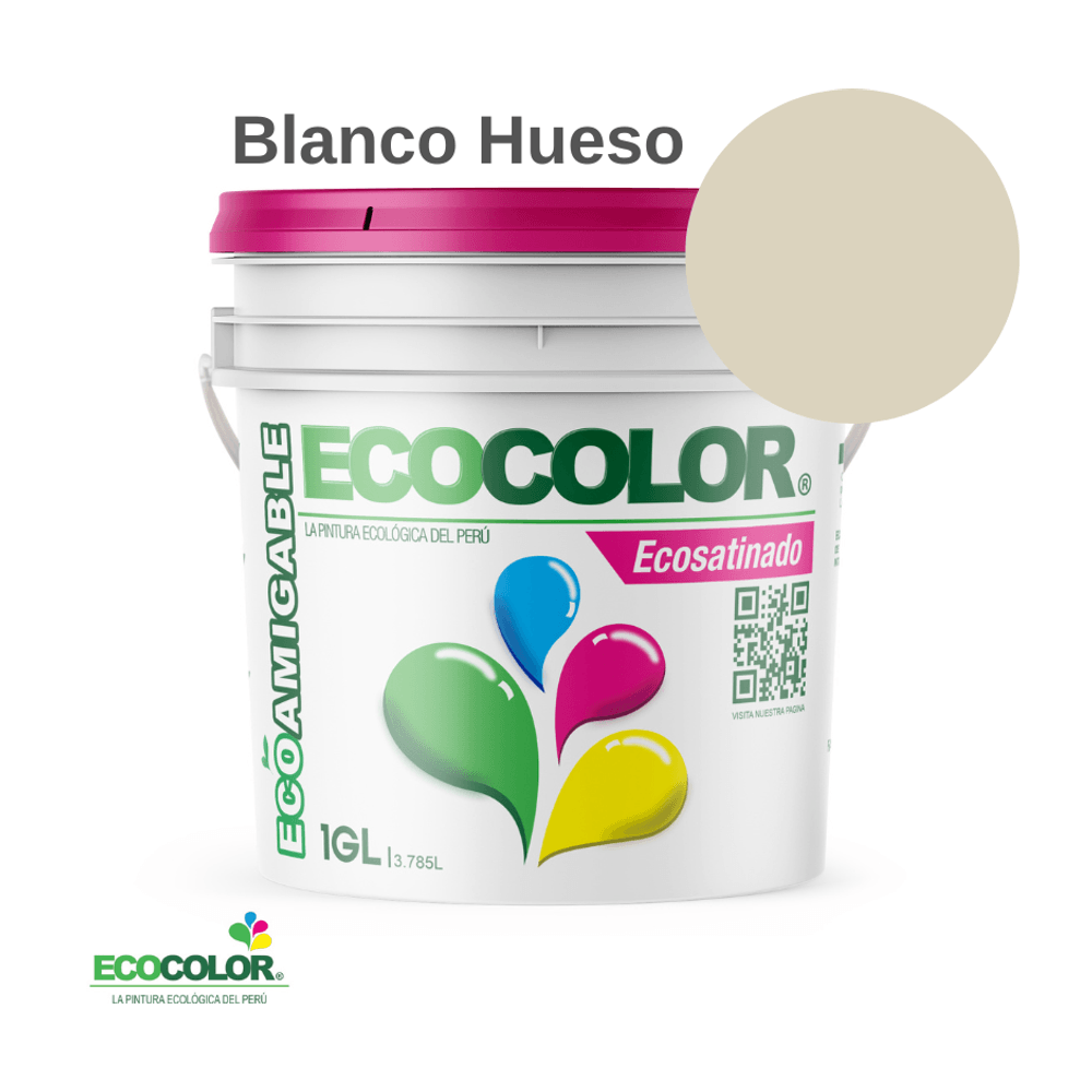 Pintura Ecológica ECOSATINADO 1 Galón Blanco Hueso