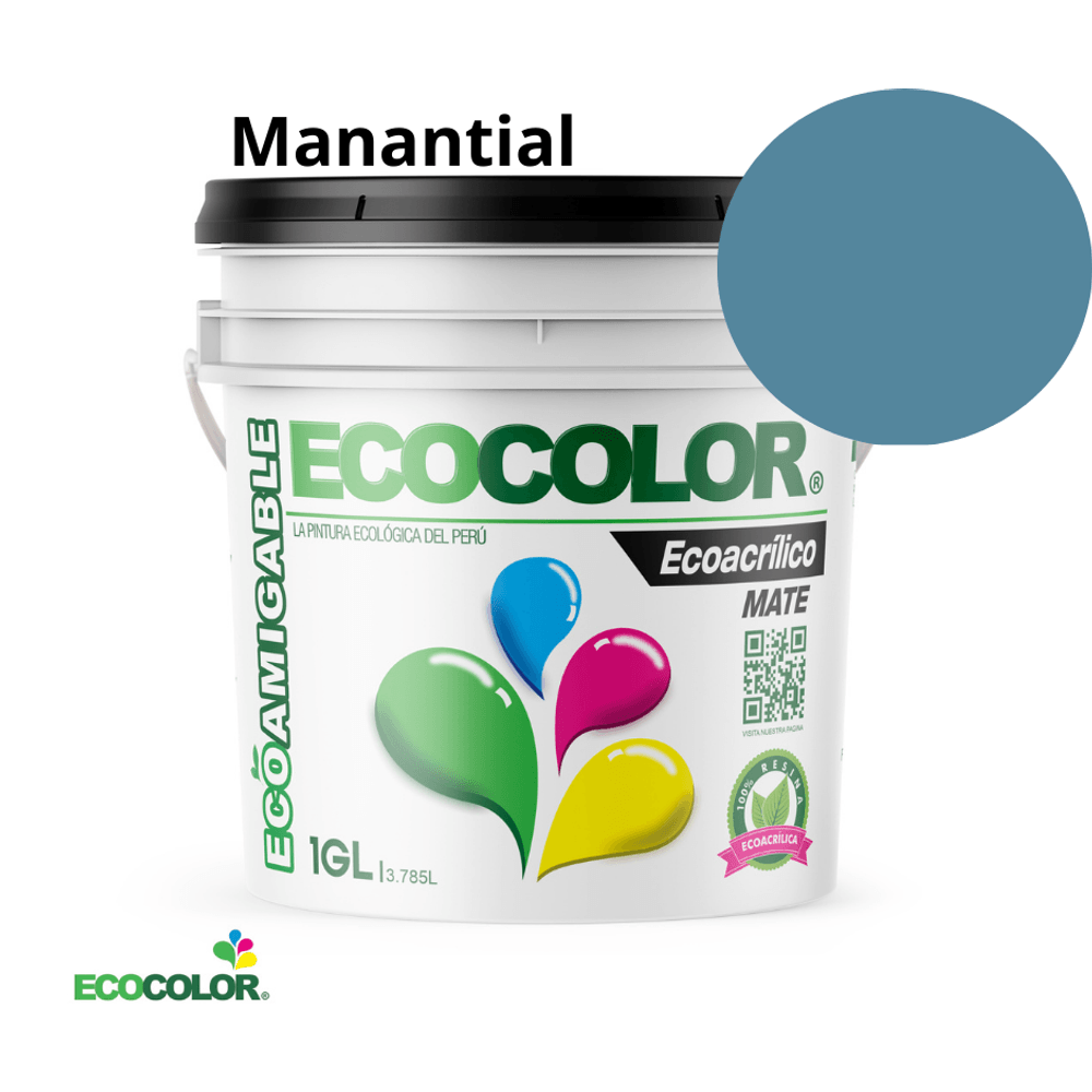 Pintura Ecológica ECOACRILICO MATE 1 Galón Manantial