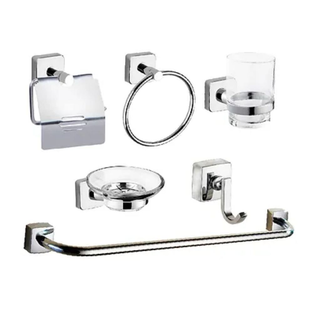 Kit de Baño 6 Piezas Acero Cromado