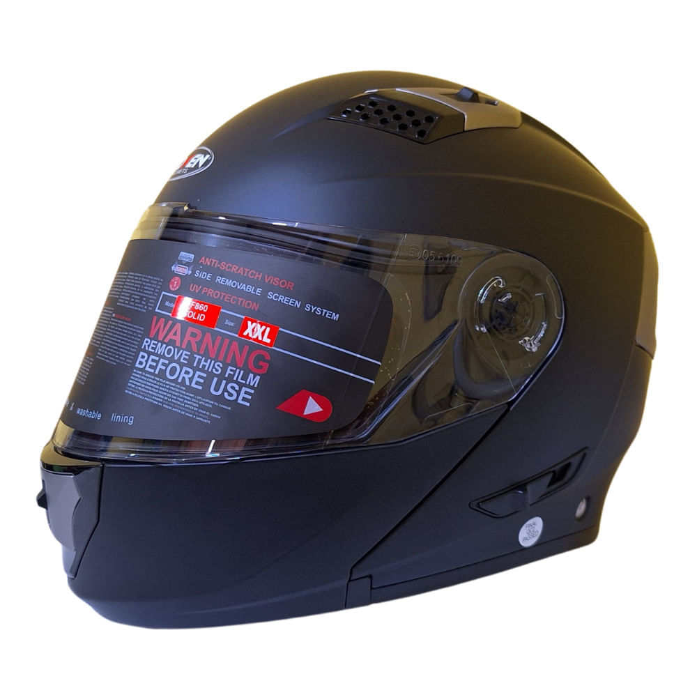 Casco Hoken FF866 Modular  Doble Visor talla XXL - Negro Mate