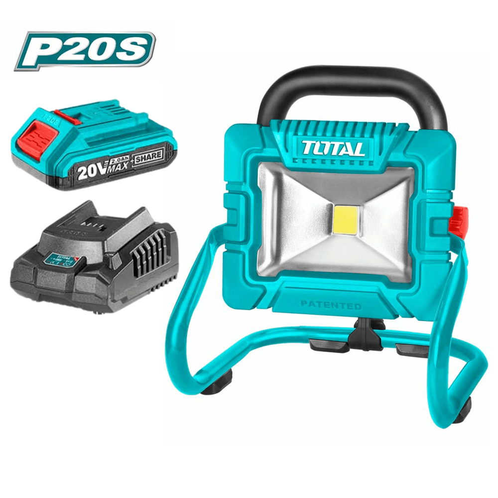 Lampara Reflector 20v 20w Incluye Bateria 2Ah y Cargador Total TWLI20258