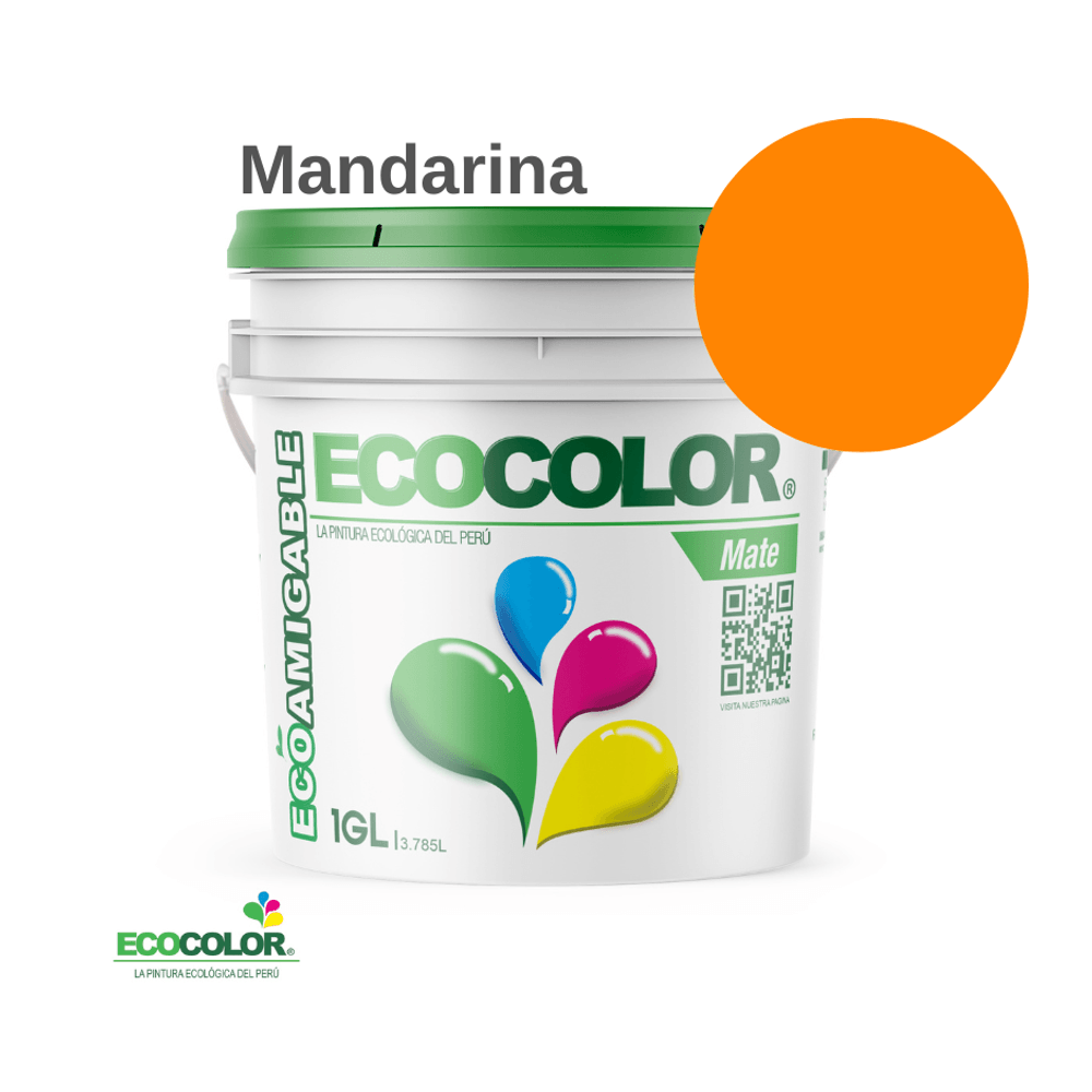 Pintura Ecológica MATE 1 Galón Mandarina