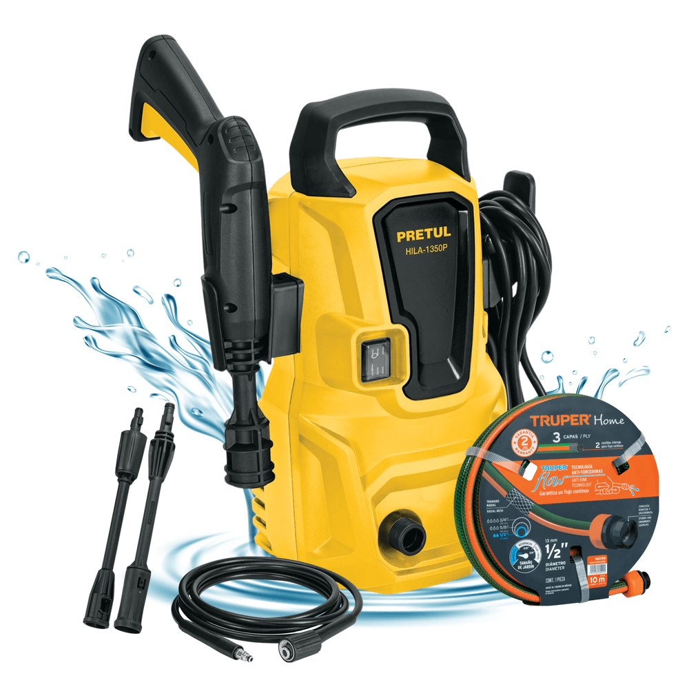 Hidrolavadora Electrica 1350psi Pretul + Manguera 10 Metros 28155-16050