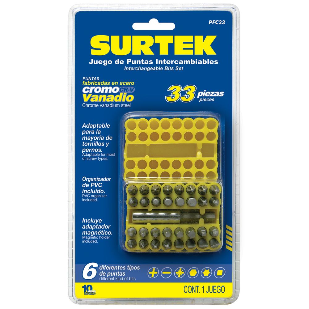 Juego De33 Puntas Intercambiables Surtek Surtpfc33