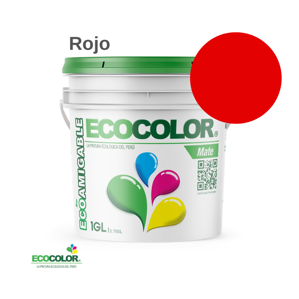 Pintura Ecológica MATE 1 Galón Rojo