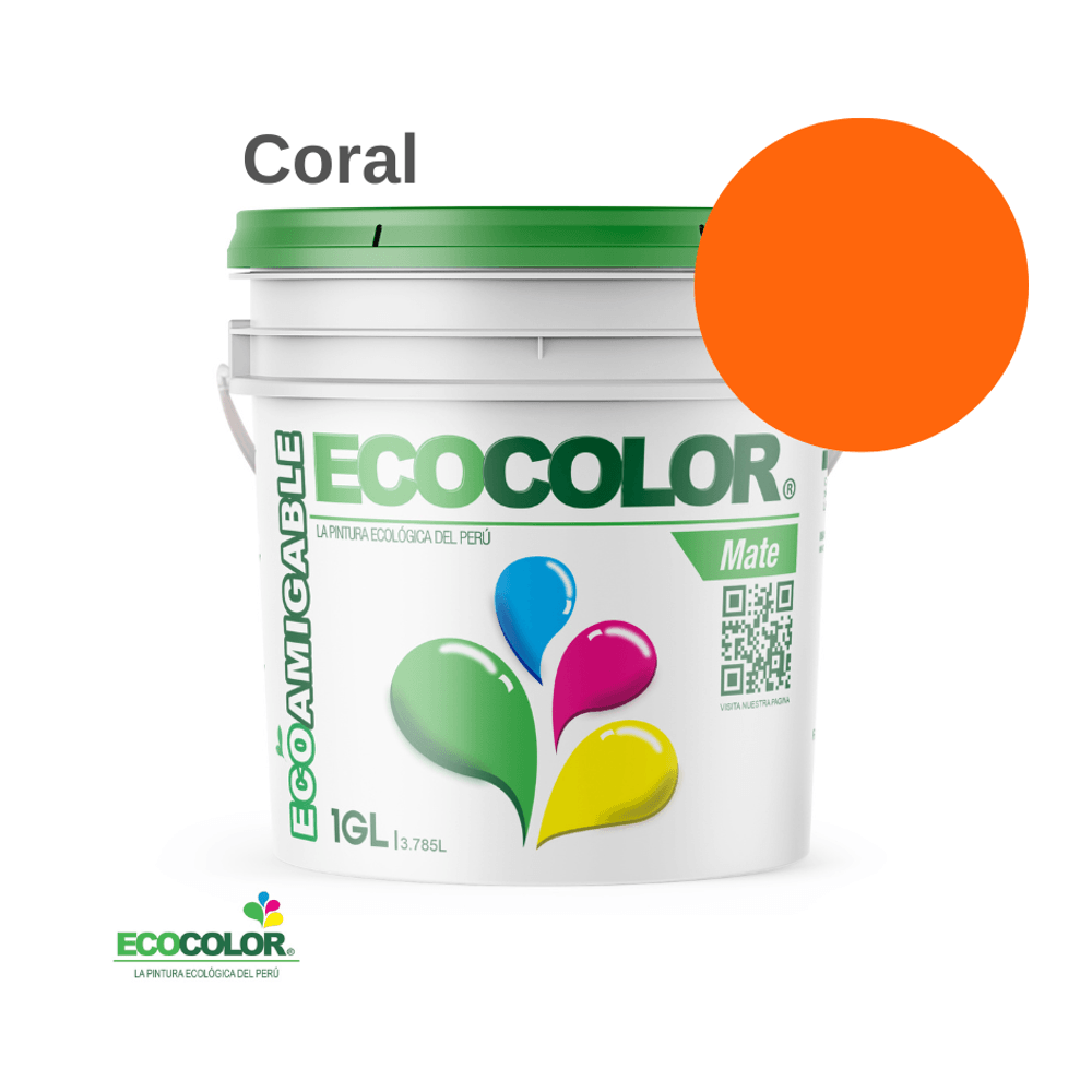 Pintura Ecológica MATE 1 Galón Coral