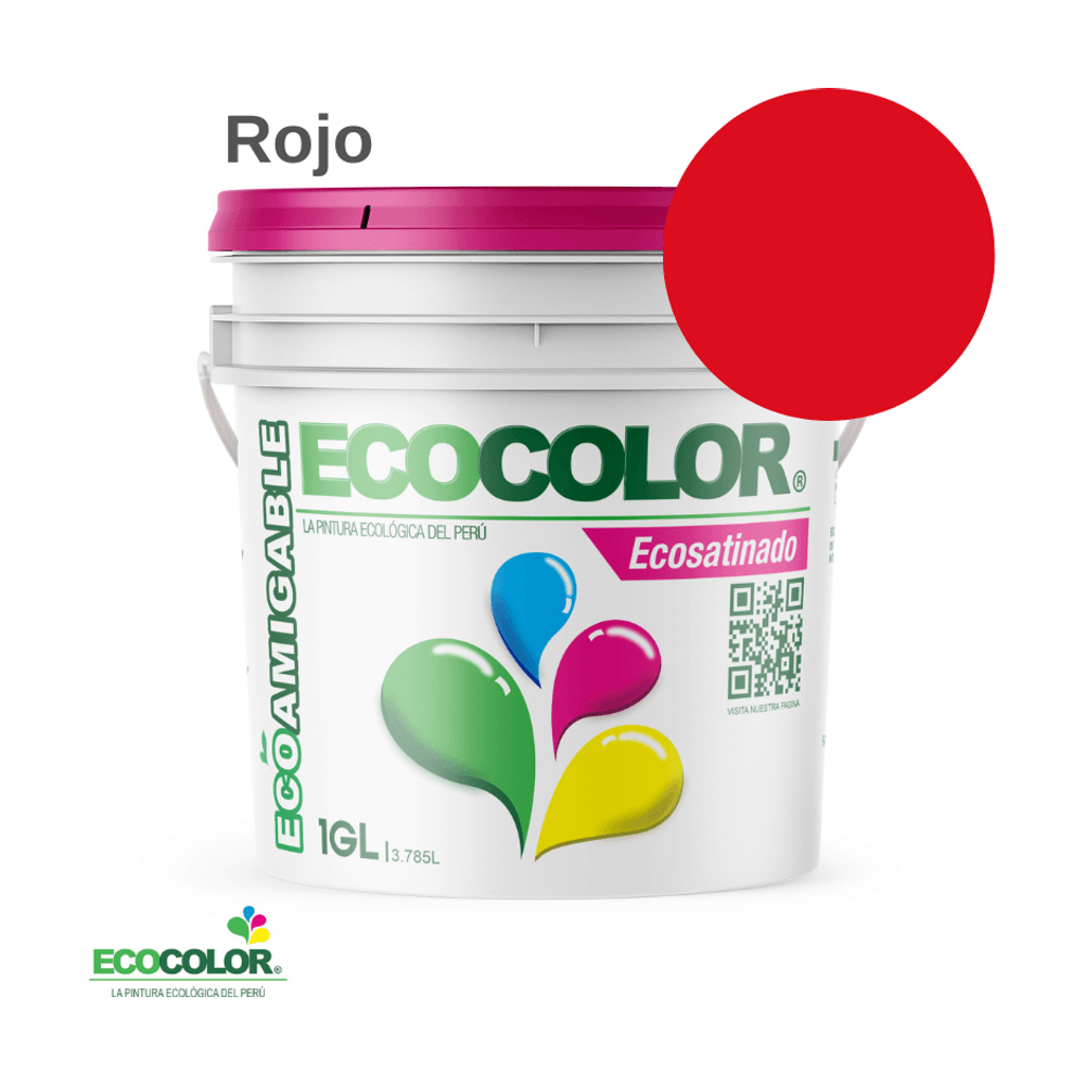 Pintura Ecológica ECOSATINADO 1 Galón Rojo
