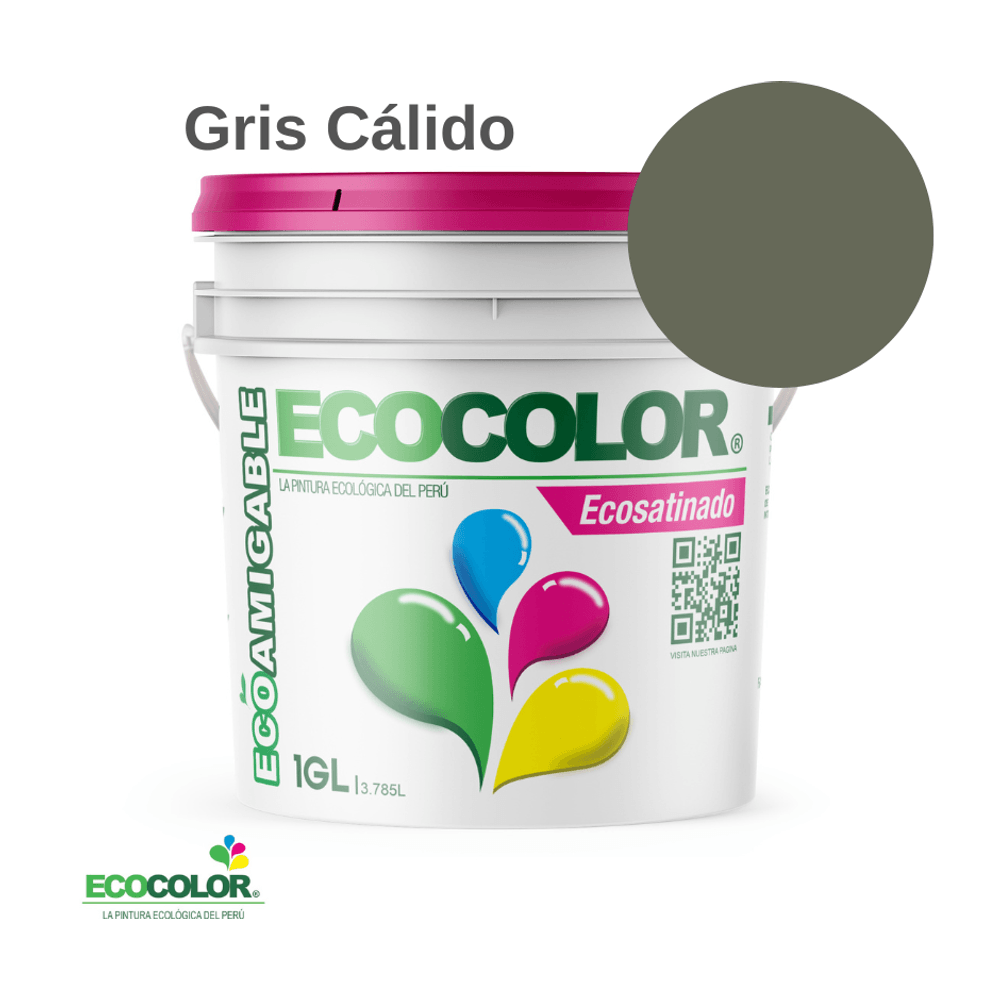 Pintura Ecológica ECOSATINADO 1 Galón Gris Cálido