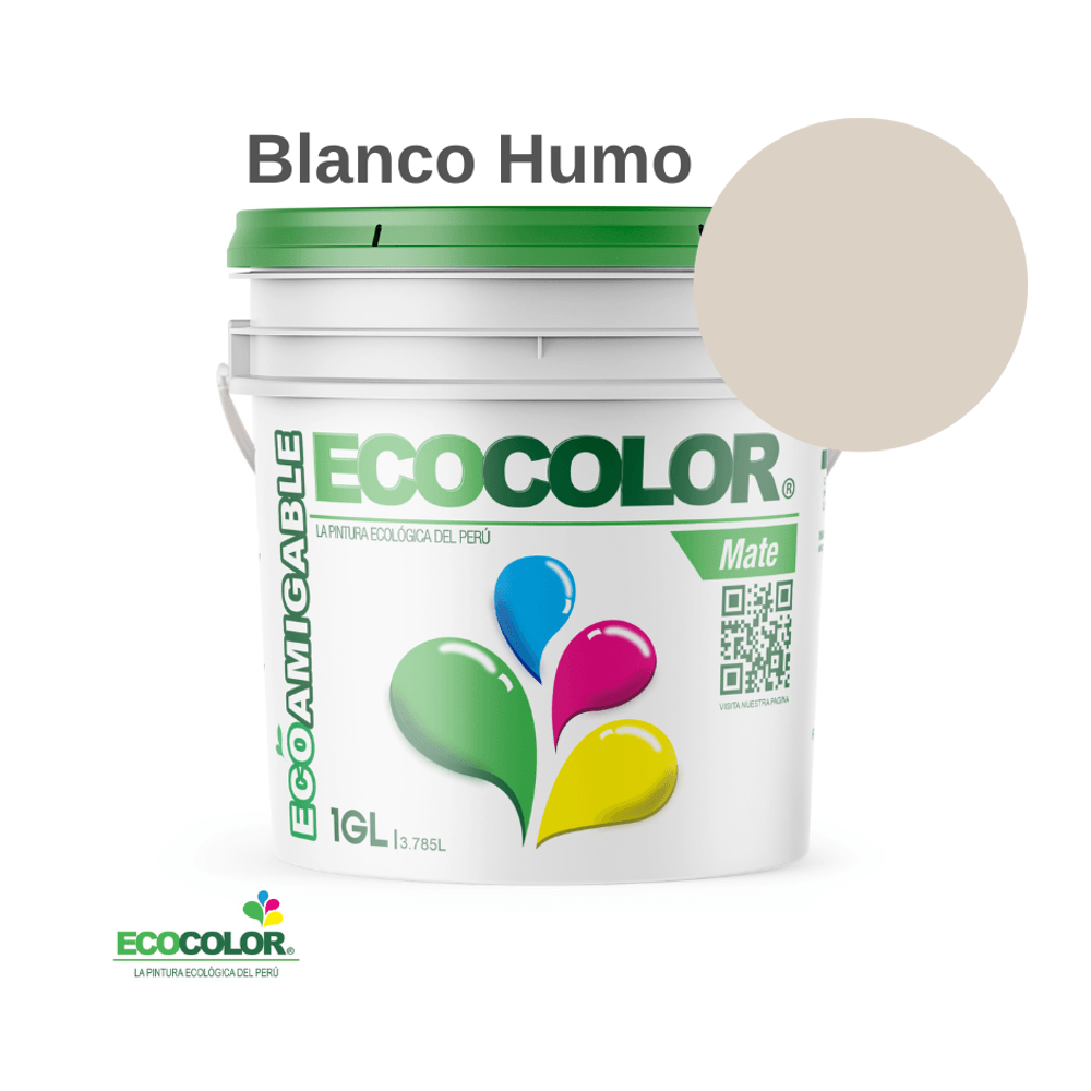 Pintura Ecológica MATE 1 Galón Blanco Humo