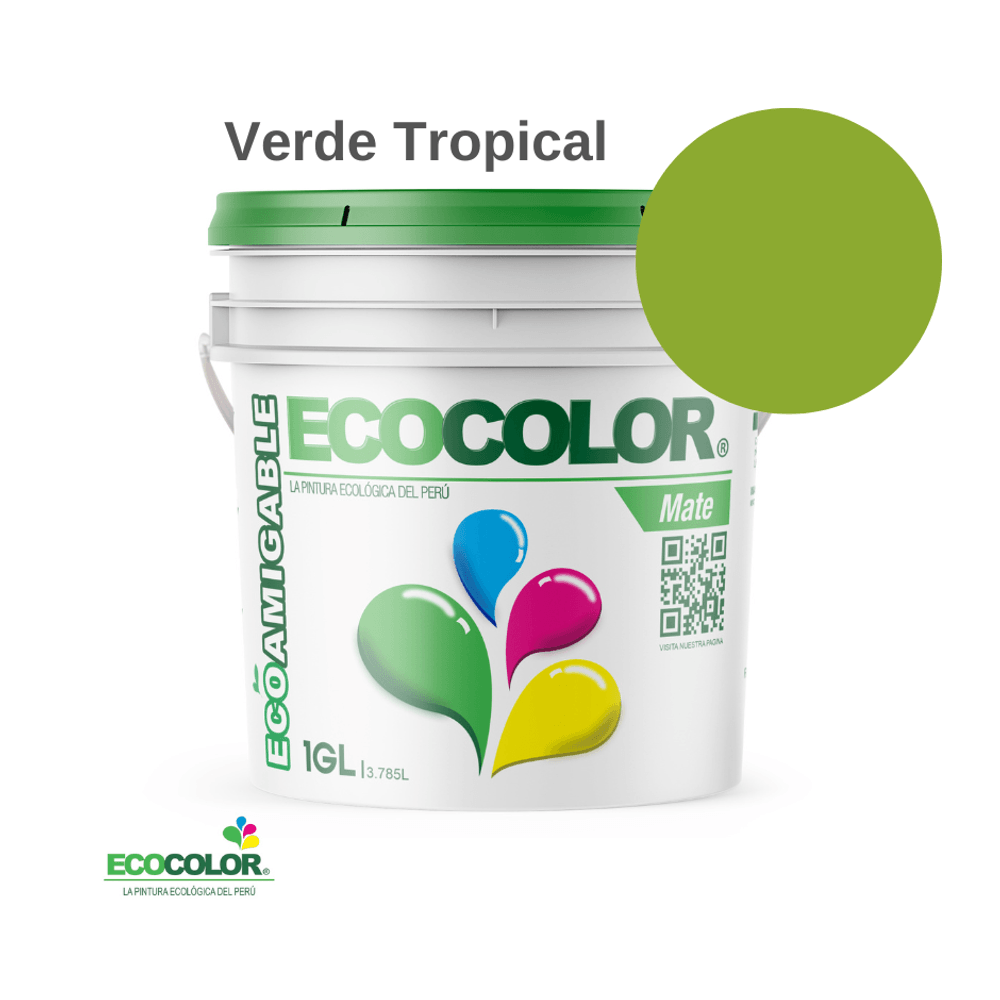 Pintura Ecológica MATE 1 Galón Verde Tropical