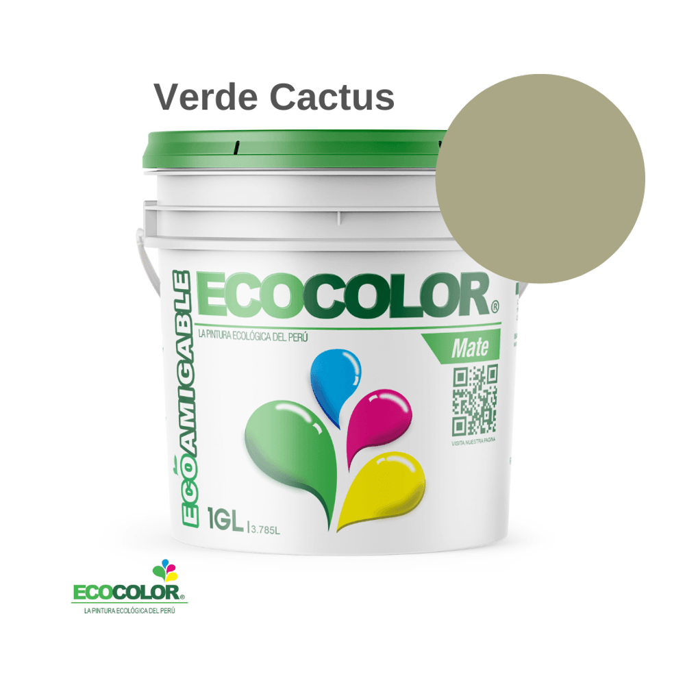 Pintura Ecológica MATE 1 Galón Verde Cactus
