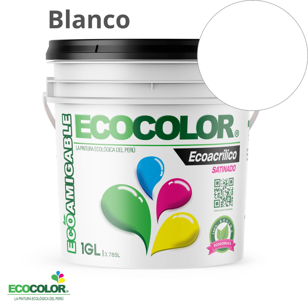 Pintura Ecológica ECOACRILICO SATINADO 1 Galón Blanco