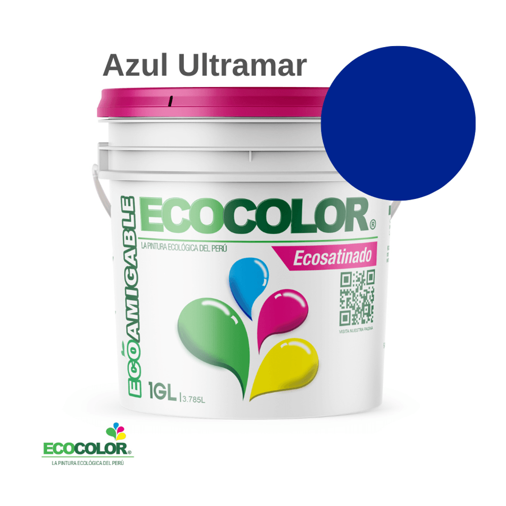 Pintura Ecológica ECOSATINADO 1 Galón Azul Ultramar