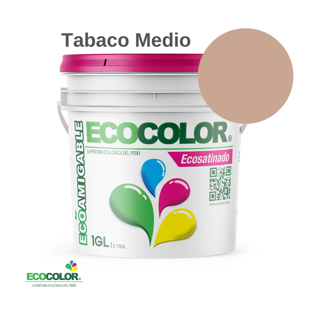 Pintura Ecológica ECOSATINADO 1 Galón Tabaco Medio