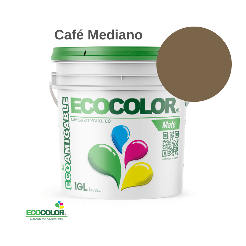 Pintura Ecológica MATE 1 Galón Café Mediano