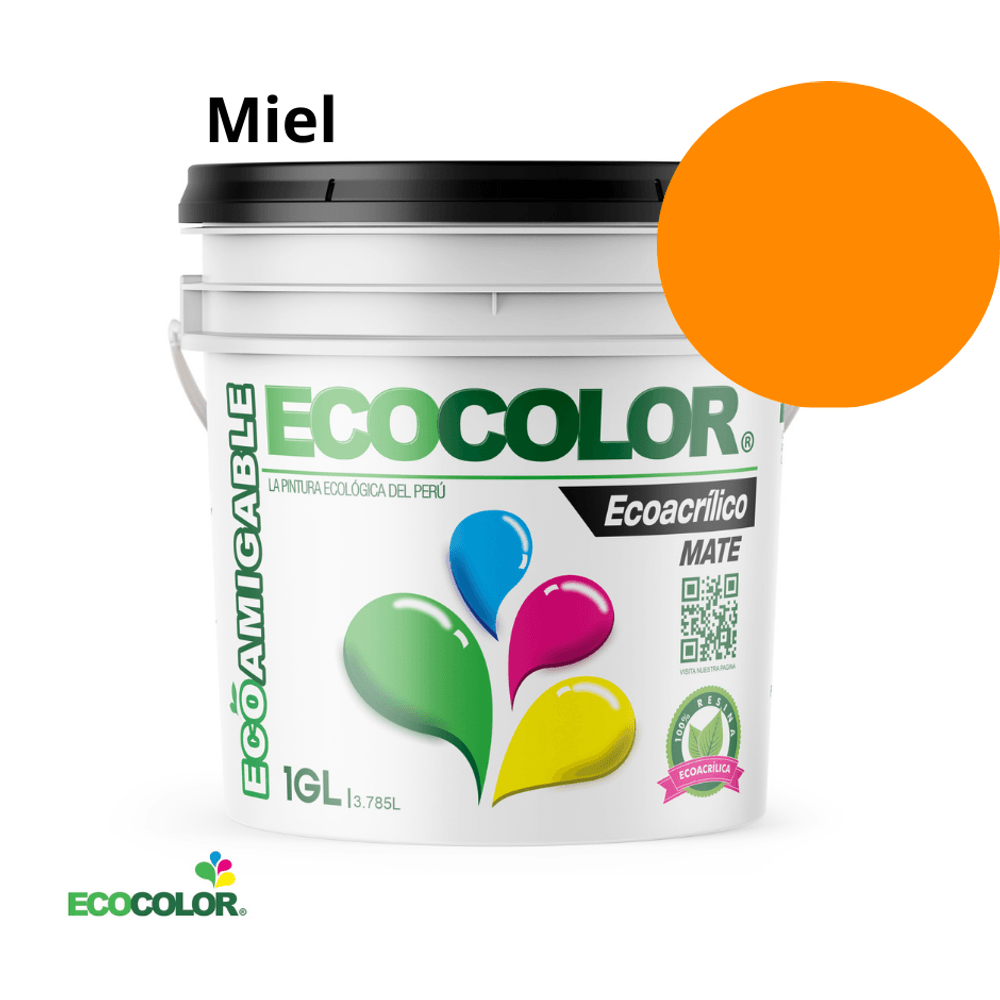 Pintura Ecológica ECOACRILICO MATE 1 Galón Miel