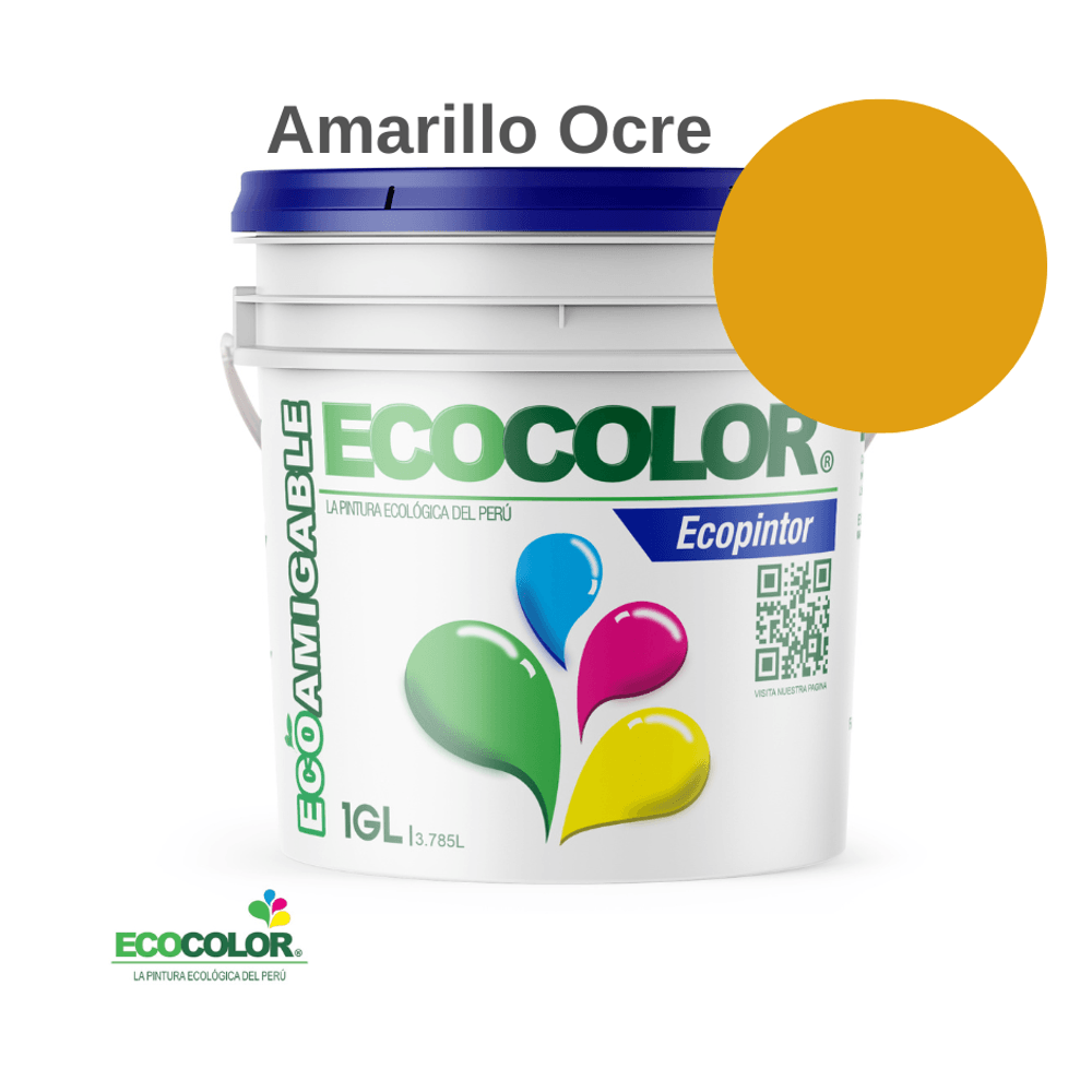 Pintura Ecológica ECOPINTOR 1 Galón Amarillo Ocre