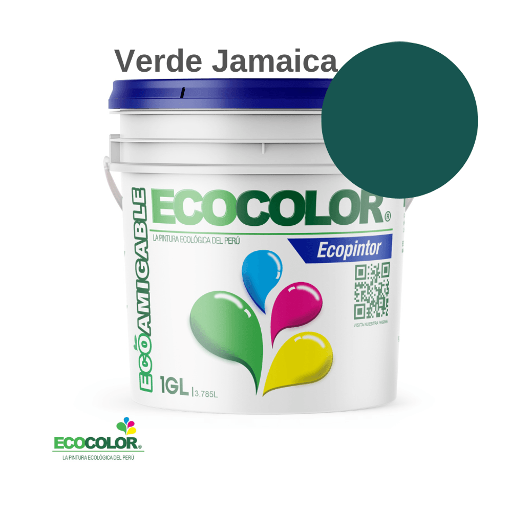 Pintura Ecológica ECOPINTOR 1 Galón Verde Jamaica