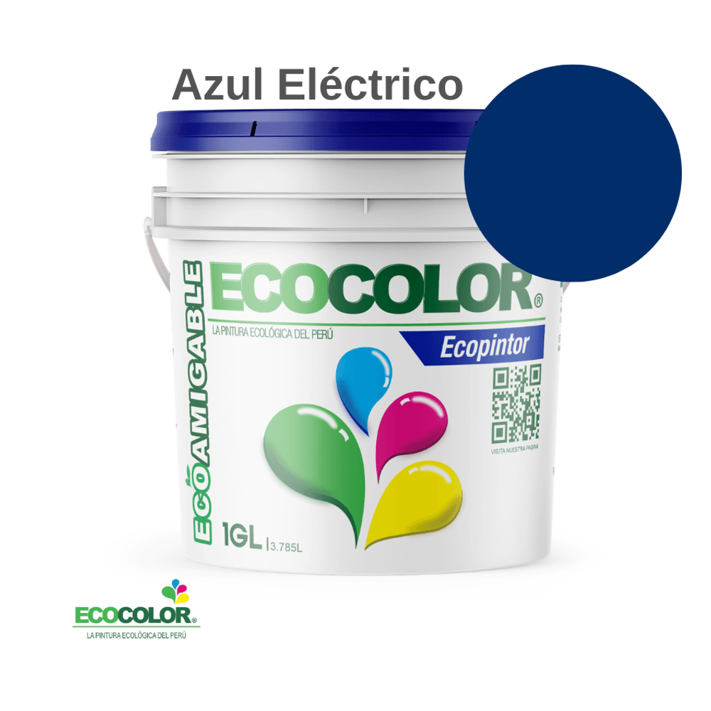 Pintura Ecológica ECOPINTOR 1 Galón Azul Eléctrico
