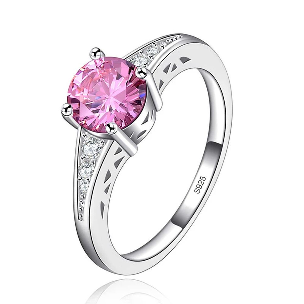 Anillo Compromiso Mujer Novia Promesa Aro Enamorada Zirconia Cúbica Genieka Imperial Rose Talla 8