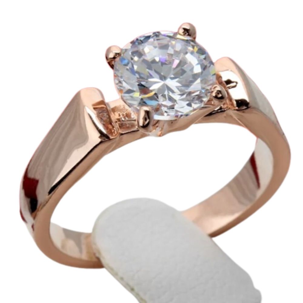 Anillo de Compromiso Aro Alianza Bañado en Oro 18K  Genieka Adorable Talla 7