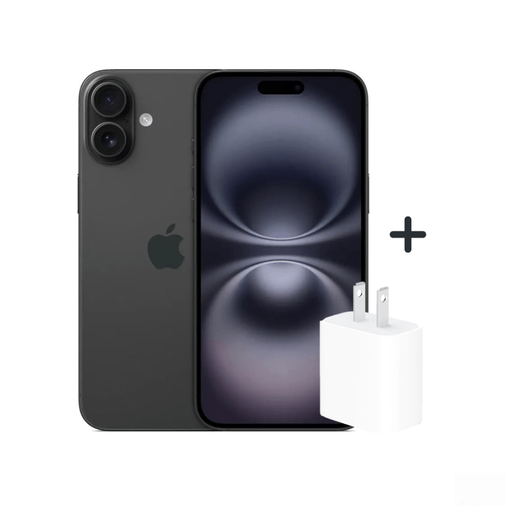 Iphone 16 128GB (CHIP FISICO) + Cargador Apple USB-C 20W - NEGRO