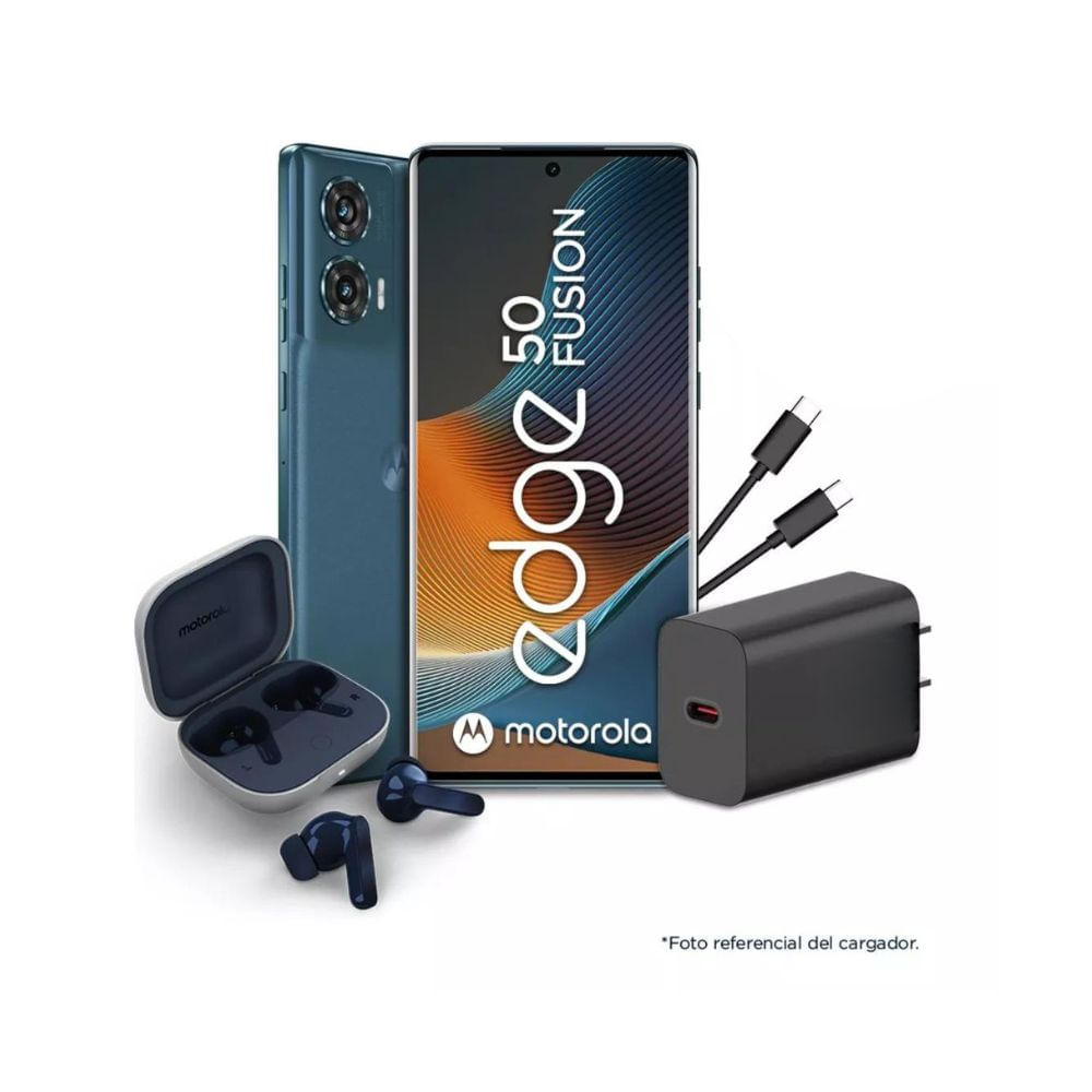 Motorola Edge 50 Fusion 256Gb 8Gb Ram Verde Azulado + Moto Buds