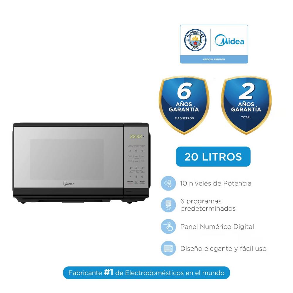 Horno Microondas de 20Lts Digital Midea MMDF07S2MB 1050W